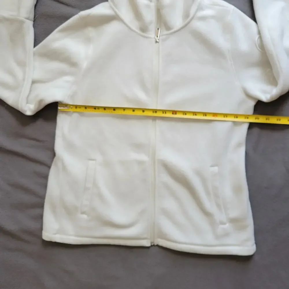 CALVIN KLEIN PERFORMANCE Fleece Jacket Womens Large White Embroidered Zip Hoodie - Picture 8 of 15